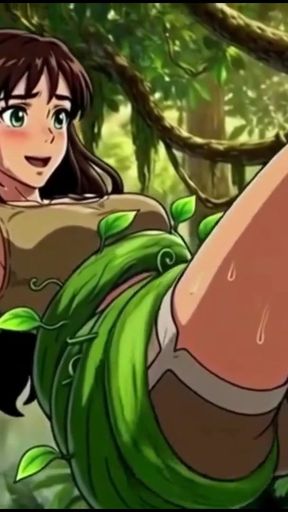 Explorer girl bound in teasing vines that give her  Bound in teasing vines that  intimate pleasure   Clip 1