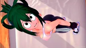 Tsuyu Asuis Sweaty Workout Turns into Hot Nocturnal Temptation