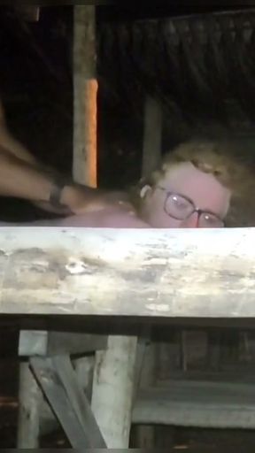 hot endowed filling my pussy with milk in the tent on the beach   Clip 2