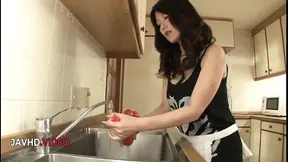 Cheating wife Manami Komukai rides cock hornyly in raw JAV scene