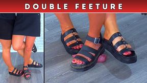 Goddess Amber & Miss Lucy - Flattening Your Face, Cock & Balls Under Our Platform Sandals - 216 Cock Split Cam & Face Split Cam Double Feeture