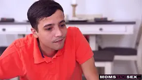 OfficialNubiles teaches deepthroat skills in a steamy threesome scene.