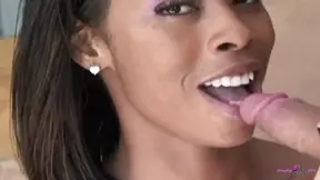 Black Beauty Sucks and Fucks Her White Stud