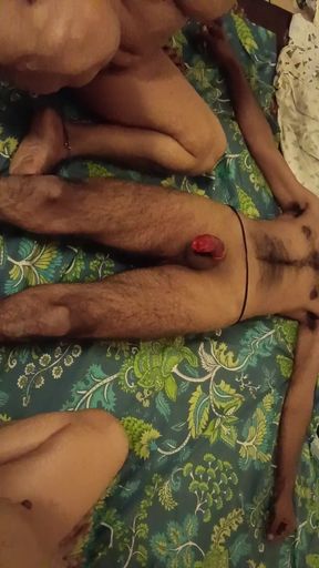 The wife made her married friend enjoy with her husband's tool