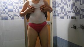 Newly Married Fucks with her Husband In the Bathroom