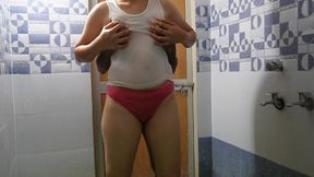 Newly Married Fucks with her Husband In the Bathroom