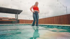 Introducing Brinley Getting Wet in Sexy Jeans and Crop Top