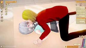 Stepsis plays with curious glasses girl
