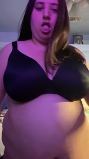 BBW strips from soaked diaper, pees and rubs one out.