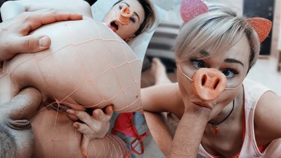 Piggy Deepthroat and had Cowgirl Sex