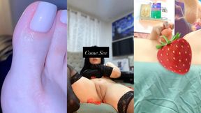 Showing off my beautiful nails. Showing off my soles, masturbating with a dildo on my big pussy. I love my big pussy.