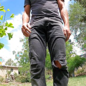 Pissing my jeans 9 times while doing yard work