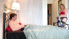 Caught masturbating with stepmom's panties