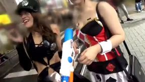 Sexy Bunny Cop Duo Seduces With Irresistible Curves At Spooky Orgy Party Night