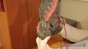 Dirty White Socks & Hiking Shoes - Slow Sneaker Removal, Sock Tease & Foot Play