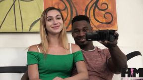 Tight Coed Gets Deeply Stuffed with First BBC