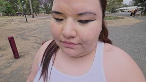 i love walking around in public with cum on my face and showing off my huge ass