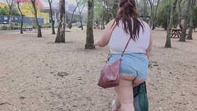 i love walking around in public with cum on my face and showing off my huge ass