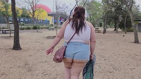 i love walking around in public with cum on my face and showing off my huge ass