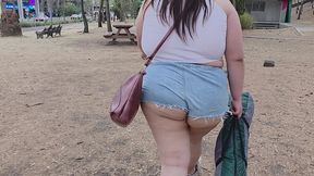 i love walking around in public with cum on my face and showing off my huge ass
