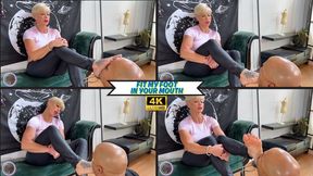 Fit My Foot In Your Mouth - Goddess Rapture Makes Her Slave Swallow Her Big Size 9 Feet - Foot Gagging, Foot Worship, and Foot Smelling by A Pathetic Loser - 4K (MP4)