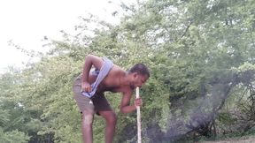 Xhard On Dick On Duty in forest alone