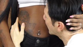 Black girl belly fetish enjoy the slim black belly of ebony barbie Estrella
