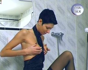 Attractive German Slut Plays with a Dildo in the Shower