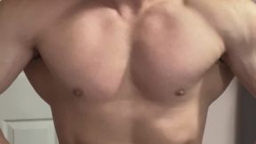 Oiled Up Bodybuilder Flexing, Stripping & Solo Play