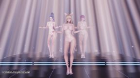 [MMD] Momoland - Baam Ahri Kaisa Evelynn sexy naked dance League of Legends KDA