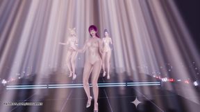 [MMD] Momoland - Baam Ahri Kaisa Evelynn sexy naked dance League of Legends KDA