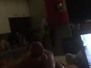 got the last minutes of a long edging session. HUGE ASS CUM LOAD in SLO-MO