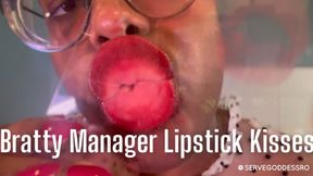 Bratty Manager Lipstick Kisses ebony lips close-up office roleplay by Royal Ro hd mp4 1080p