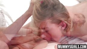 Sultry blonde milf moans during lesbo playtime