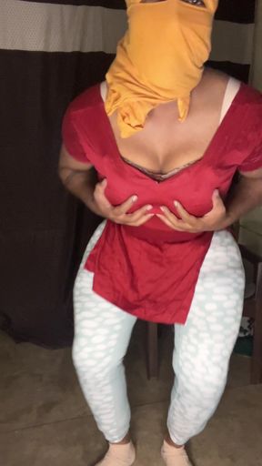 satin silk dress suit salwar hot crossdresser big tits and boobs   Clip 2