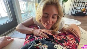 Blonde Influencer Seeks Pleasure for Her Fans with Intense Action