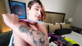 compilation of kat knife undressing and undressing and finally finger blasted