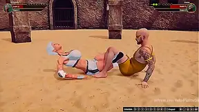 Broadzilla Dominates Aaron Bare in Steamy Nude Clash - Hentai Fight Fantasy