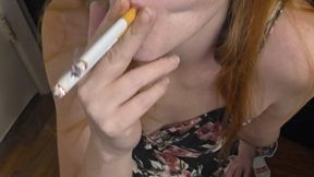 Looking up at you while I smoke 2 cigarettes at once