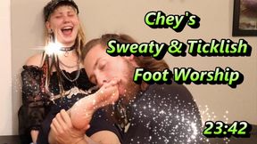 Sweaty Ticklish Foot Worship - Chey