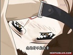 Hentai tied up in every end with muzzle mouth and pussy fucked