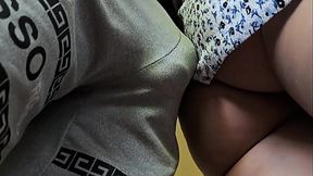 OMG!!! Stranger Cums Hard in Her Panties on Crowded Subway Rubdown