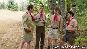 Colton McKeon camp guessing games turns to a hot outdoor foursome