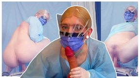 Emptying Your Balls Before Surgery - Nurse Tia Black Makes You Cum with Gloved Handjob, POV Sex, Masked Facial