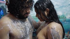 Step Sister and Step Brother Bath Romance in Bathroom the Wet Sex in Bedroom, Vaishnavy and Sharun Raj Bath and Hot Sex Romance