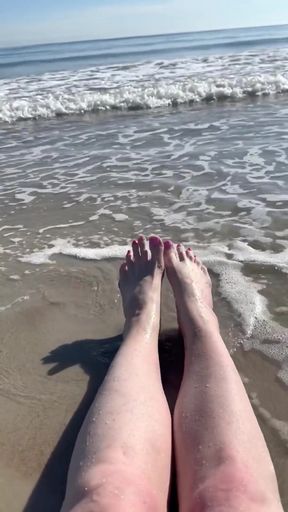 Waves Crashing on Size 16 Feet &amp; Legs