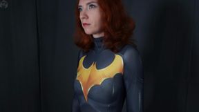Batwoman in a latex vacuum bed and electrocution games by Hacker