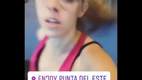 Nati Jota mojada en el gym (tetas)