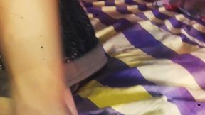Stepmom Strips on the Bed for Me