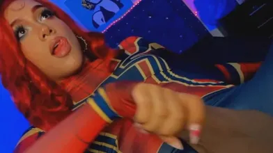 Female Model Wanking Her Hard Cock